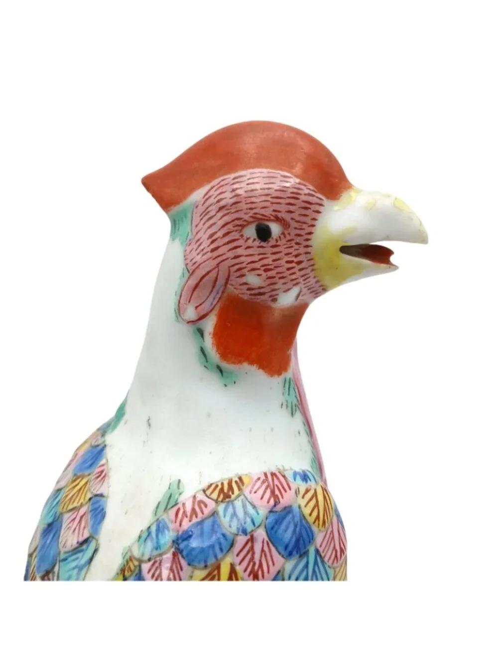 Antique Chinese Phoenix Bird Figurine Famille Rose Porcelain China Mark 8
